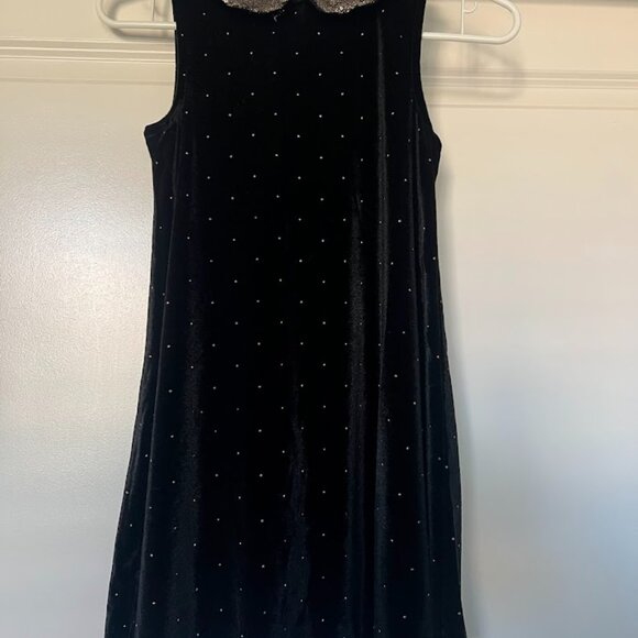 Epic Threads Gold Black Sparkle Sequin Velour Collared Dress Size Medium - Picture 2 of 11